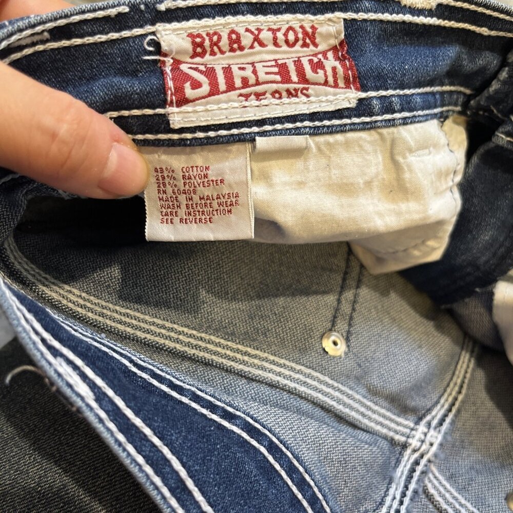 VTG‎ Braxton Stretch Jeans Women’s Size 14 Blue Dark Washed High Rise Retro 80’s - Picture 3 of 12